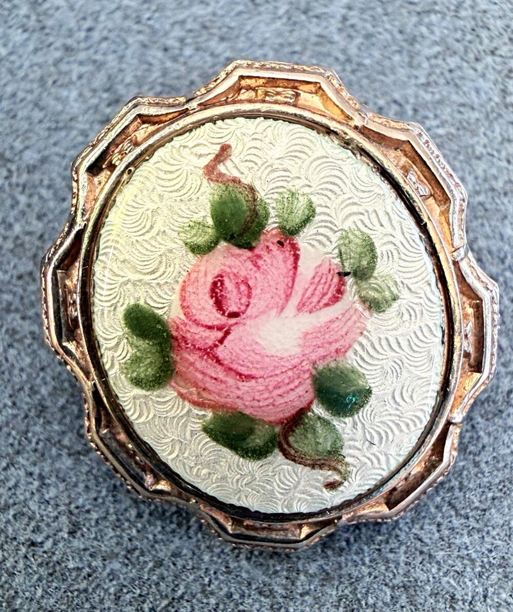Vintage Arne Nordlie gold-over-sterling silver guilloché enamel brooch